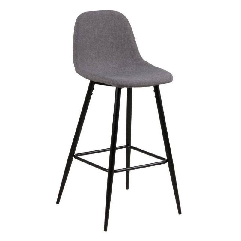 Krzesło barowe Actona Wilma | Szare/Czarny | H65cm