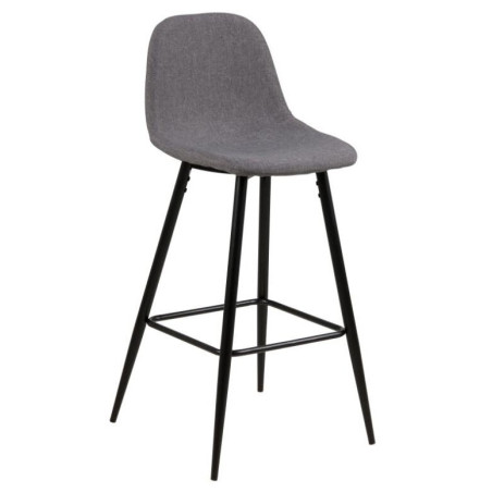Krzesło barowe Actona Wilma | Szare/Czarny | H65cm