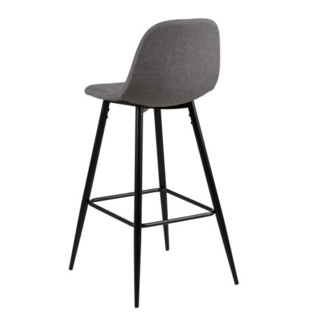 Krzesło barowe Actona Wilma | Szare/Czarny | H65cm