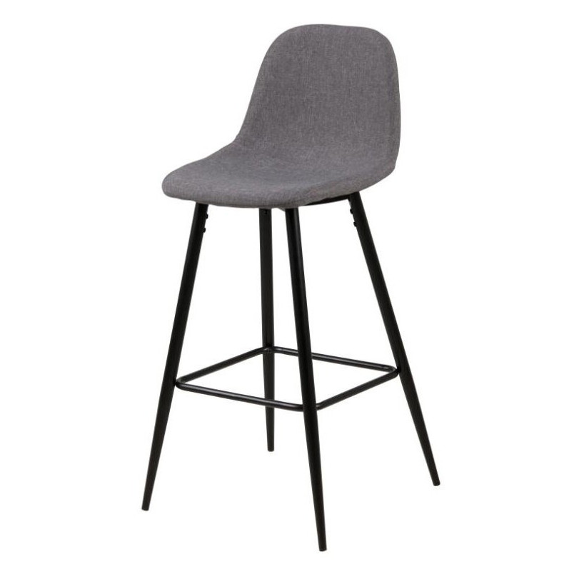 Krzesło barowe Actona Wilma | Szare/Czarny | H65cm