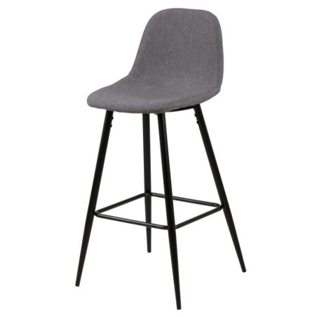 Krzesło barowe Actona Wilma | Szare/Czarny | H65cm