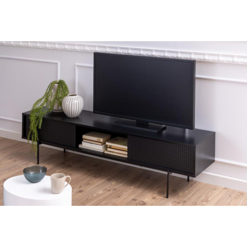 Szafka TV Actona Angus II 180x44,5 czarna - Elegancki design