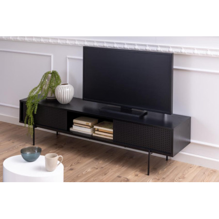 Szafka TV Actona Angus II 180x44,5 czarna - Elegancki design