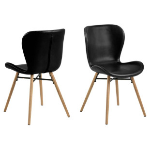 Krzesło Actona Batilda: Retro design, eko-skóra, drewno - [Nazwa Sklepu]