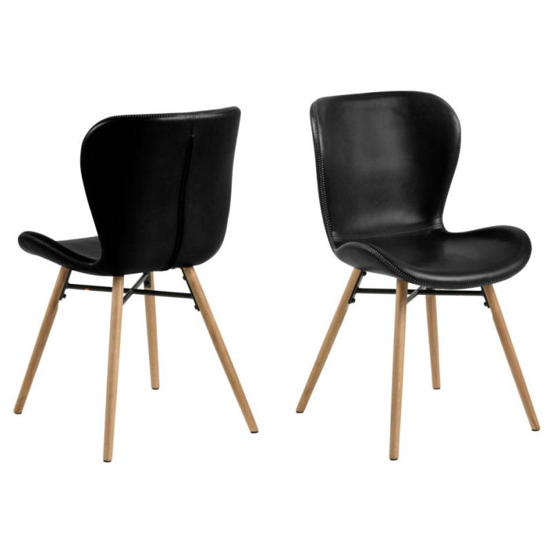Krzesło Actona Batilda: Retro design, eko-skóra, drewno - [Nazwa Sklepu]
