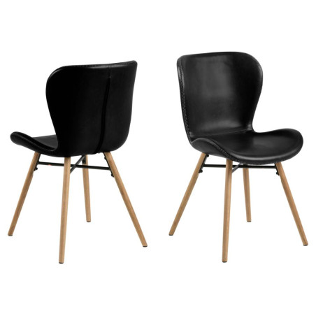 Krzesło Actona Batilda: Retro design, eko-skóra, drewno - [Nazwa Sklepu]
