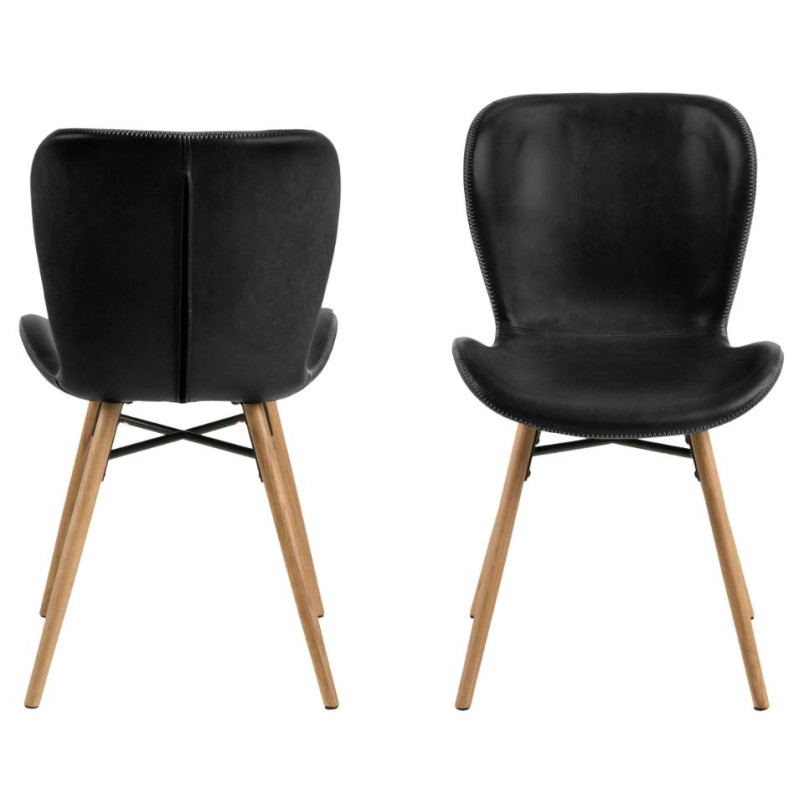 Krzesło Actona Batilda: Retro design, eko-skóra, drewno - [Nazwa Sklepu]