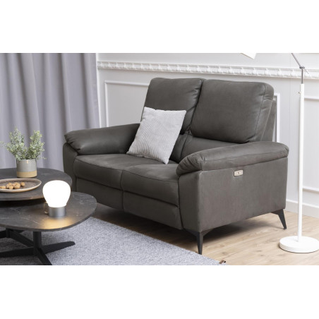 Sofa 2-osobowa rozkładana Actona Rana | Szara, USB, Reg. Oparcie