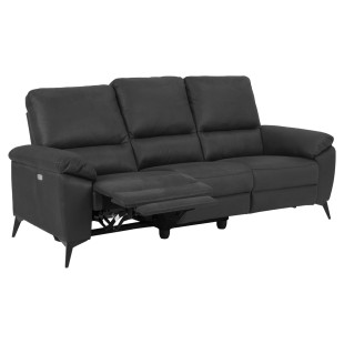 Sofa 3-osobowa rozkładana Actona Rana | Szara, USB, Reg. Oparcie