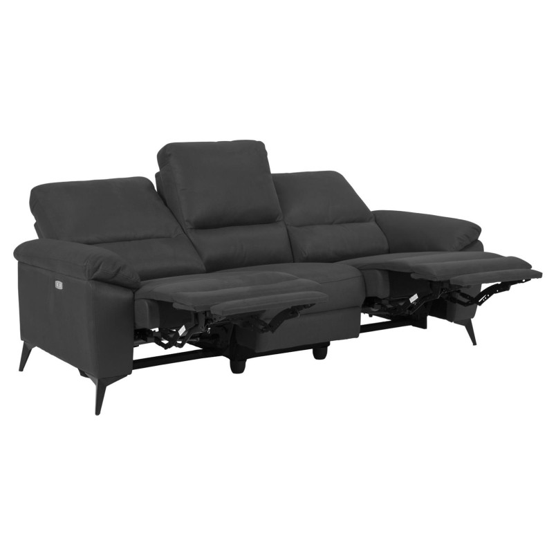 Sofa 3-osobowa rozkładana Actona Rana | Szara, USB, Reg. Oparcie