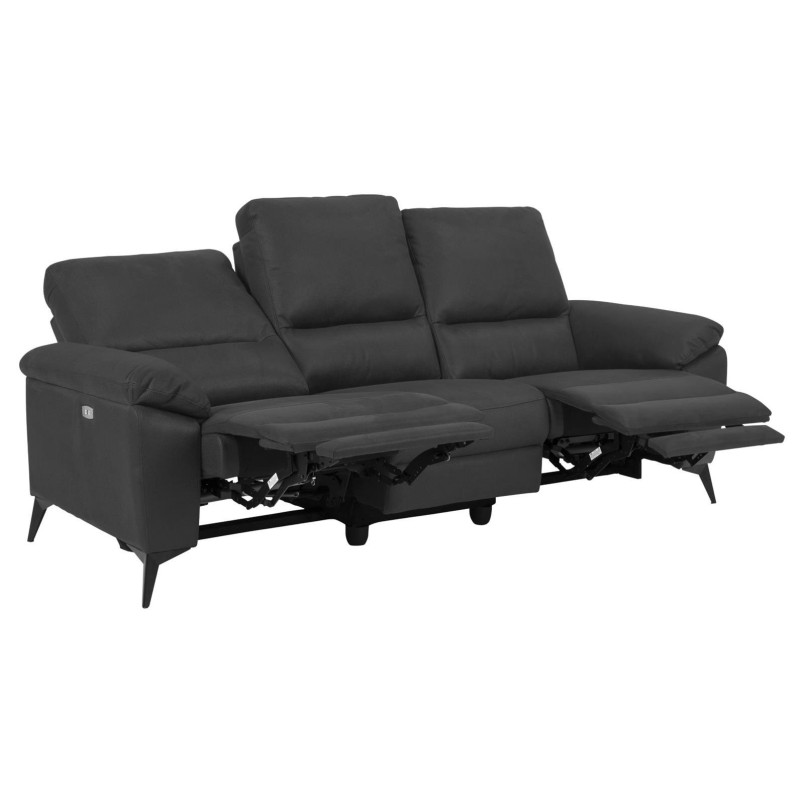Sofa 3-osobowa rozkładana Actona Rana | Szara, USB, Reg. Oparcie