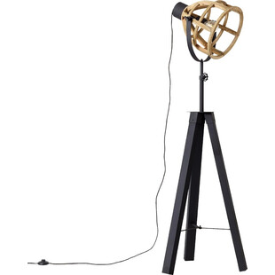 Lampa drewniana podłogowa Matrix Postarzane drewno/Czarny korund marki Brilliant