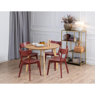 Krzesło drewniane Roxby bordowe Actona - Stylowy design