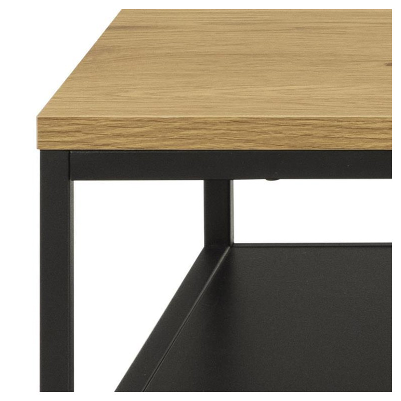 Stolik kawowy loft Actona Gila | Dąb dziki / Czarny | 120x60cm