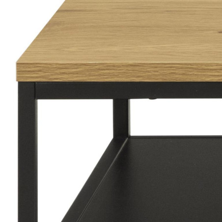 Stolik kawowy loft Actona Gila | Dąb dziki / Czarny | 120x60cm