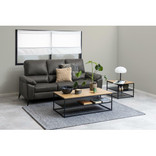 Stolik kawowy loft Actona Gila | Dąb dziki, czarny | 55x55cm