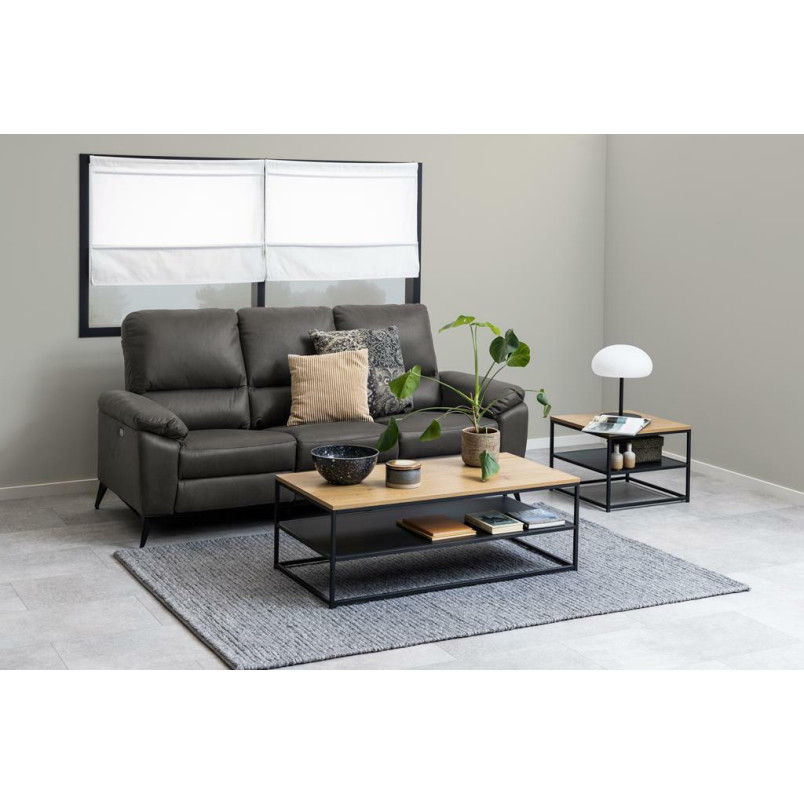 Stolik kawowy loft Actona Gila | Dąb dziki, czarny | 55x55cm