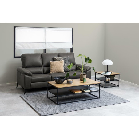Stolik kawowy loft Actona Gila | Dąb dziki, czarny | 55x55cm