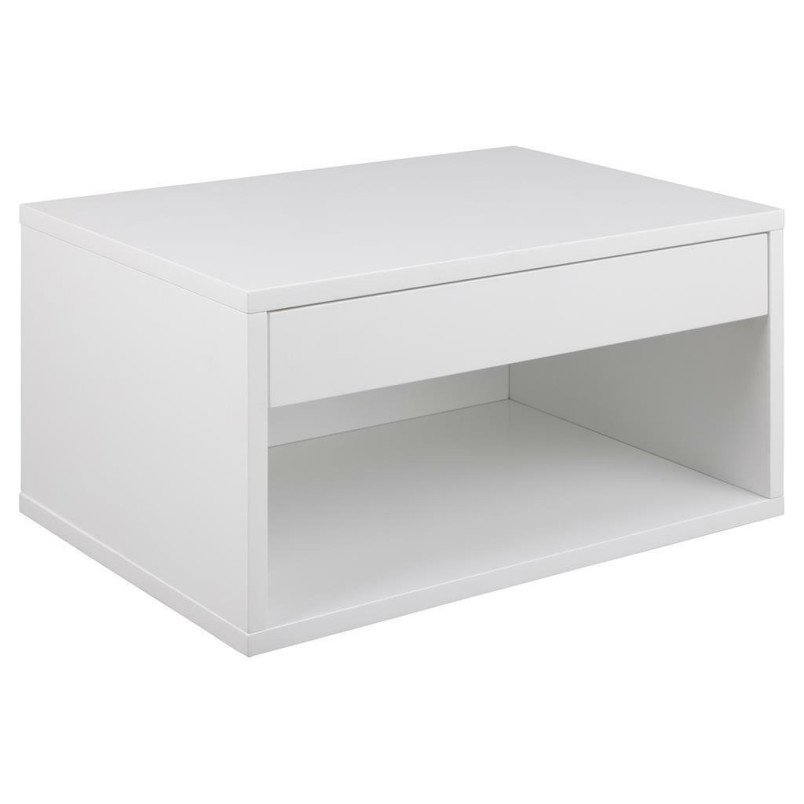 Szafka nocna wisząca Actona Cholet 50cm - Biała, z szufladą