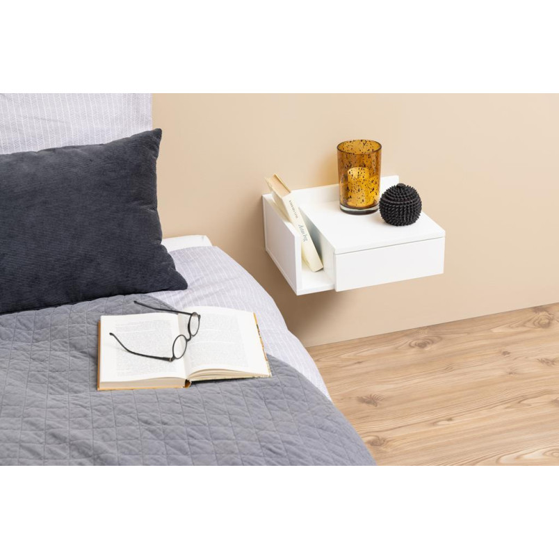 Szafka nocna Actona Ashlan II biała | 40cm | Styl Loft