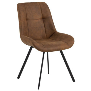 Krzesło Waylor Actona - Brązowe, Pikowane | Elegancki Design