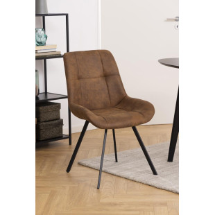 Krzesło Waylor Actona - Brązowe, Pikowane | Elegancki Design