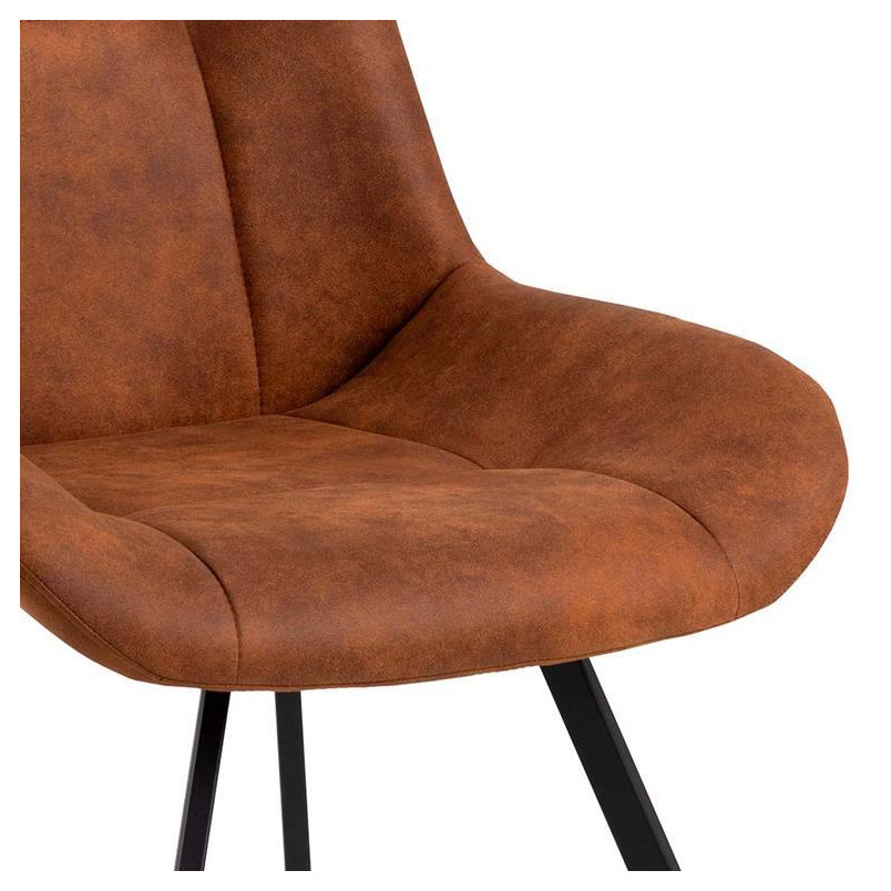 Krzesło Waylor Actona - Brązowe, Pikowane | Elegancki Design