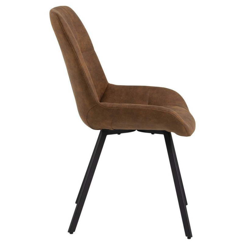 Krzesło Waylor Actona - Brązowe, Pikowane | Elegancki Design