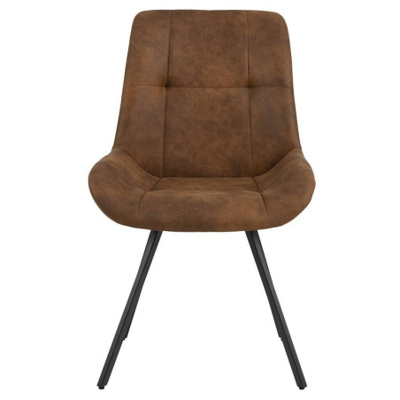 Krzesło Waylor Actona - Brązowe, Pikowane | Elegancki Design