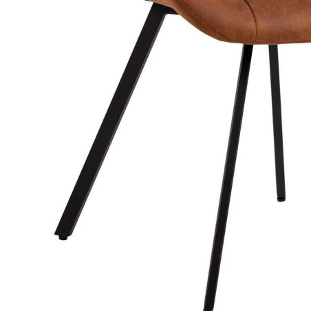 Krzesło Waylor Actona - Brązowe, Pikowane | Elegancki Design