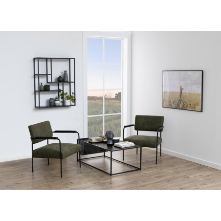 Stolik kawowy Actona Seaford | Metalowy, czarny, 110x60cm