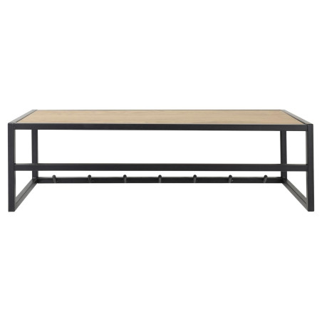 Wieszak ścienny Actona Seaford | Półka dąb/czarny 77cm