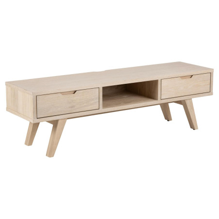 Szafka RTV Actona | Dąb Bielony | 150x45cm | Skandynawski Design