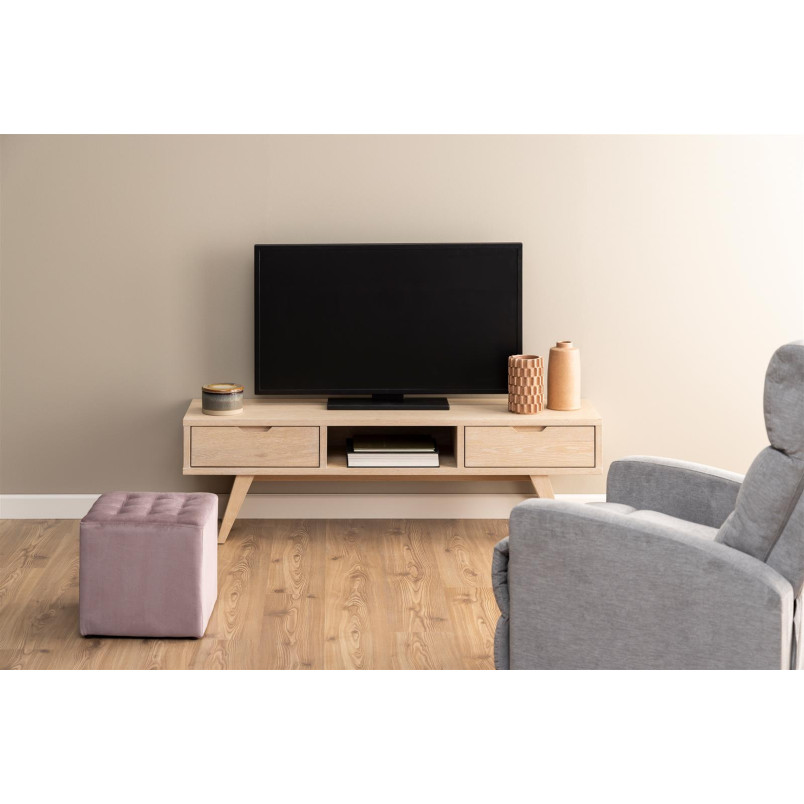 Szafka RTV Actona | Dąb Bielony | 150x45cm | Skandynawski Design
