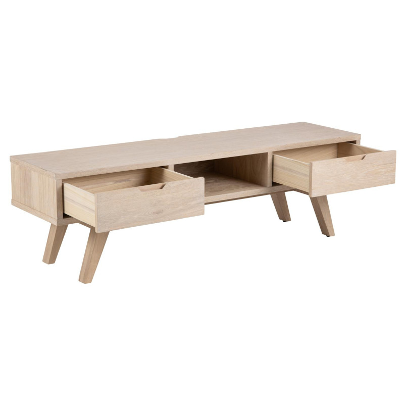 Szafka RTV Actona | Dąb Bielony | 150x45cm | Skandynawski Design