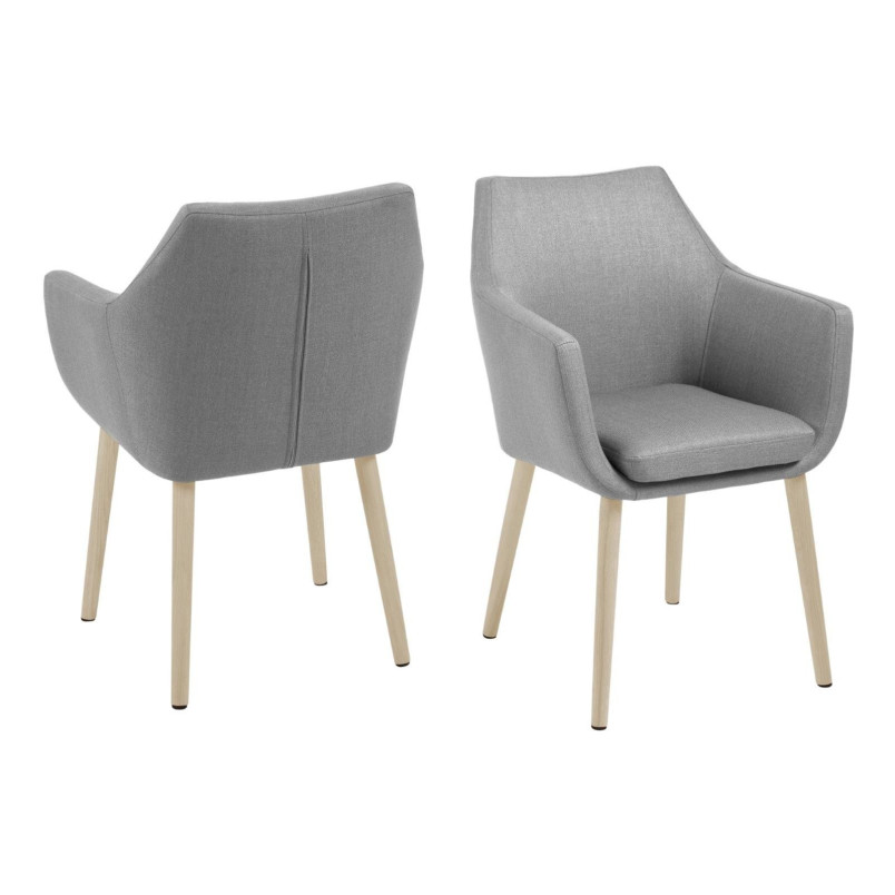 Krzesło Actona Nora - Jasny Szary, Drewniane Nogi | Komfortowy Design