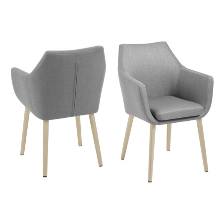 Krzesło Actona Nora - Jasny Szary, Drewniane Nogi | Komfortowy Design