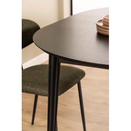 Stół okrągły rozkładany Montreux Actona | Czarny, 115-154cm