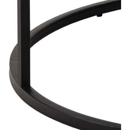 Stolik kawowy Actona Spiro 80cm | Biały marmur, czarny stelaż