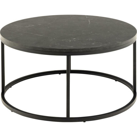 Stolik kawowy Spiro 80cm Actona - Czarny marmur, Nowoczesny design