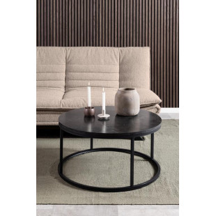 Stolik kawowy Spiro 80cm Actona - Czarny marmur, Nowoczesny design