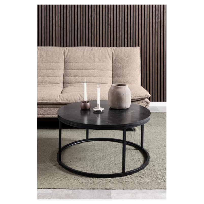 Stolik kawowy Spiro 80cm Actona - Czarny marmur, Nowoczesny design