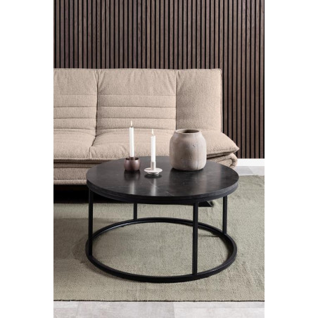 Stolik kawowy Spiro 80cm Actona - Czarny marmur, Nowoczesny design