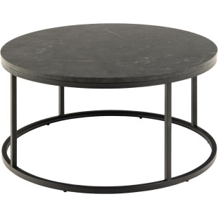 Stolik kawowy Spiro 80cm Actona - Czarny marmur, Nowoczesny design