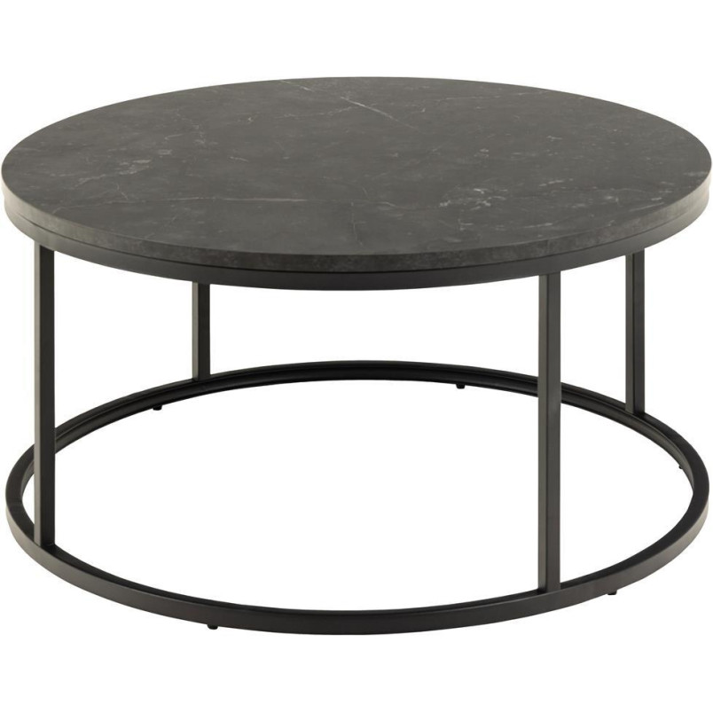 Stolik kawowy Spiro 80cm Actona - Czarny marmur, Nowoczesny design