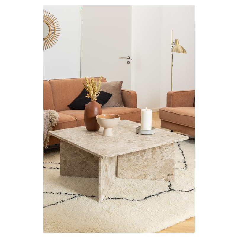 Stolik marmurowy kwadratowy Vega Actona | 90x90cm | Beżowy