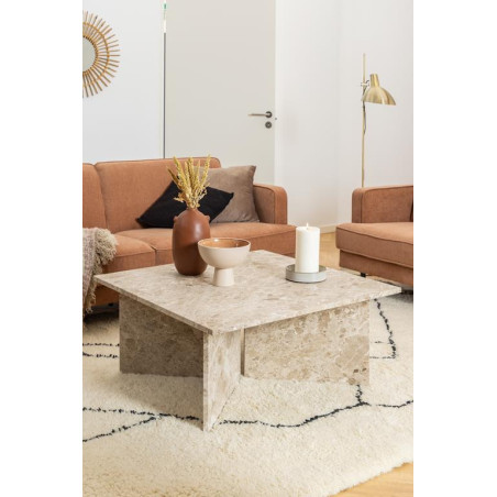 Stolik marmurowy kwadratowy Vega Actona | 90x90cm | Beżowy