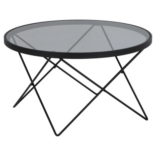Stolik szklany Actona Cuxton 80cm - Szkło dymione, czarny