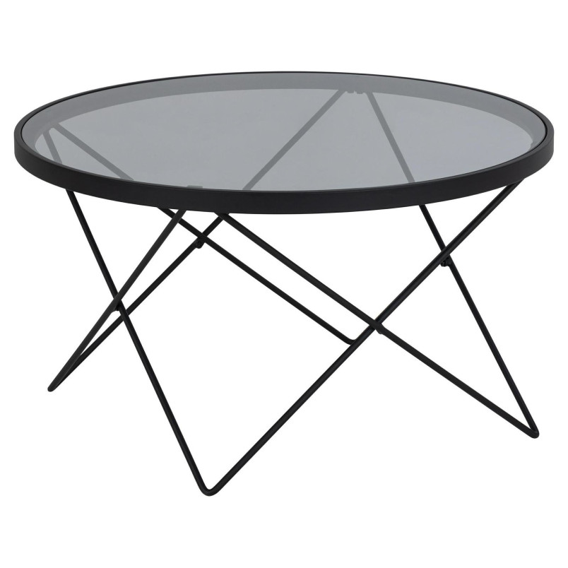 Stolik szklany Actona Cuxton 80cm - Szkło dymione, czarny