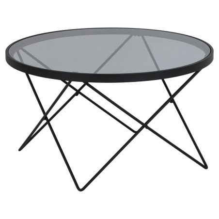 Stolik szklany Actona Cuxton 80cm - Szkło dymione, czarny